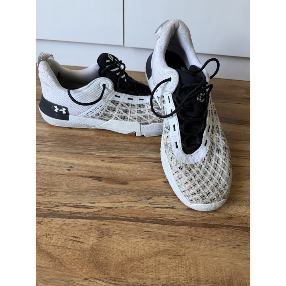 Size 14 - Under Armour TriBase Reign 5 White Black Training Cross Fit Gym Shoesโ